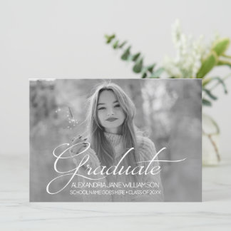 Studentfesten Grad Porträtt Photo Template Inbjudningar