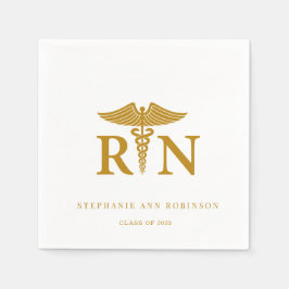 Studentfesten guld Script 2025 Nurse Pappersservett
