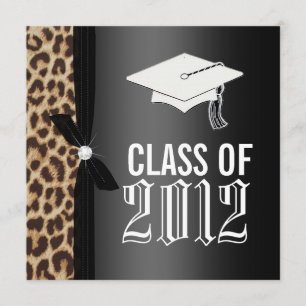 Studentfesten Leopard Black Inbjudningar