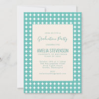 Studentfesten Mint Teal Geometric Dots Mönster
