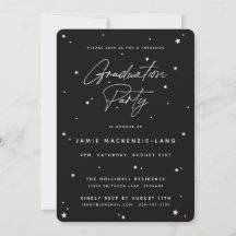 Studentfesten Modern Black Script och Stars