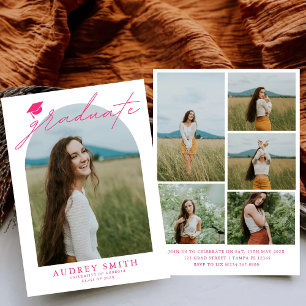 Studentfesten Modern Boho Arch 6 Foton Inbjudningar
