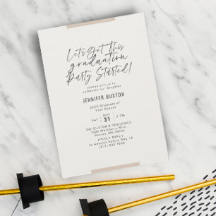 Studentfesten Modern Calligraphy Beige Inbjudningar