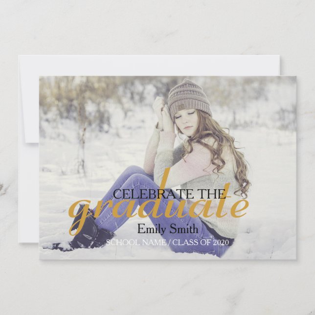 Studentfesten Modern Calligraphy Celebrate Inbjudningar (Framsida)