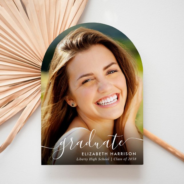 Studentfesten Modern fotoskriptmatris Inbjudningar (Share the pride and excitement of your graduate's achievement with friends and family near and far)