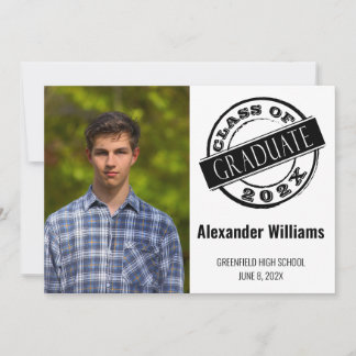 Studentfesten Modern Male Photo Grad Inbjudningar