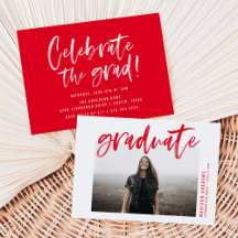 Studentfesten Modern Red Brushed Script