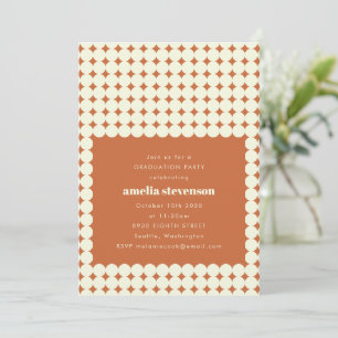 Studentfesten Modern Retro Terracotta Dots Inbjudningar