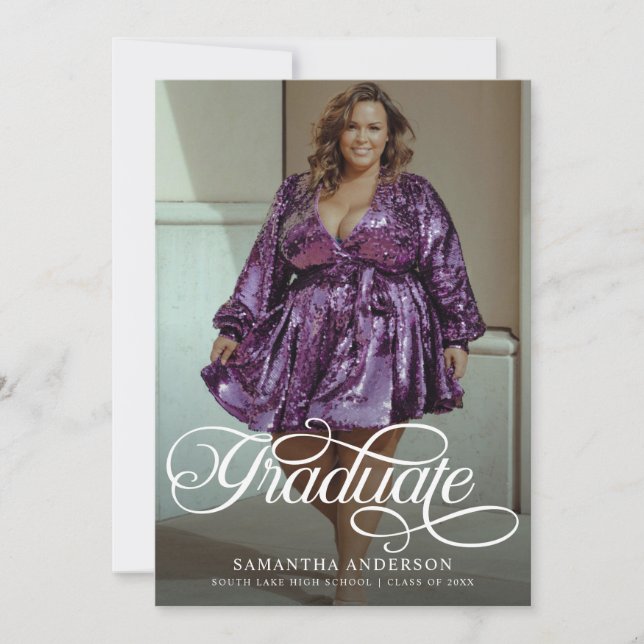 Studentfesten Modern Student Script 2 Photos Inbjudningar (Framsida)