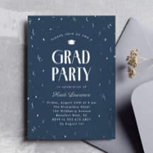 Studentfesten Modern Typografi Blue och Silver