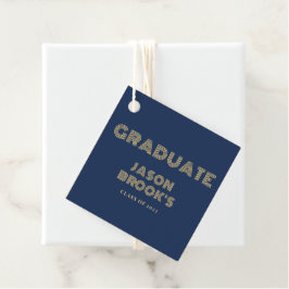 Studentfesten Navy Blue Guld Gåvor Etiketter