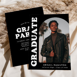 Studentfesten Offset Arch Black Photo Inbjudningar