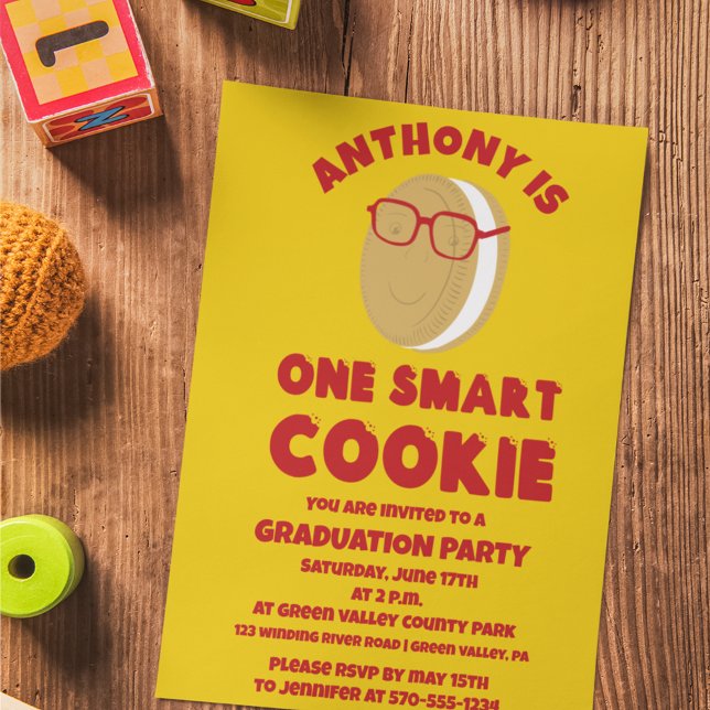 Studentfesten One Smart Cookie Childrens Inbjudningar (Skapare uppladdad)