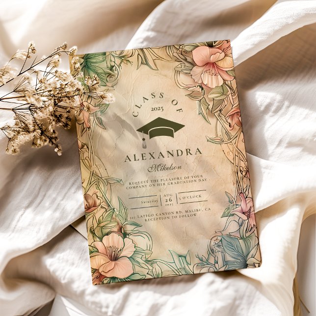 Studentfesten Photo Elegant Vår Wildblommor Inbjudningar (Skapare uppladdad)