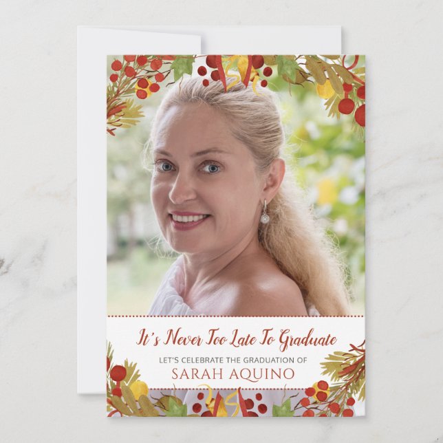 Studentfesten Photo Mature Woman Inbjudningar (Framsida)