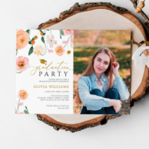 Studentfesten Poppies Flowers Photo Inbjudningar