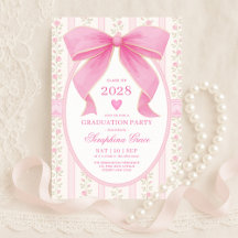 Studentfesten Preppy Rosa Bow Cottagecore