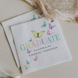 Studentfesten Rainbow Pastel Butterflies Pappersservett