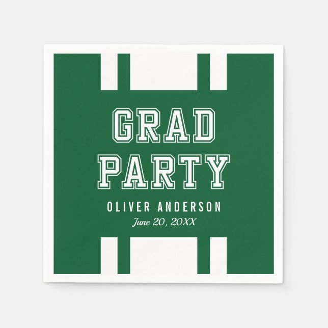 Studentfesten Redigerbar bakgrund Färg Varsity Pappersservett (Framsidan)