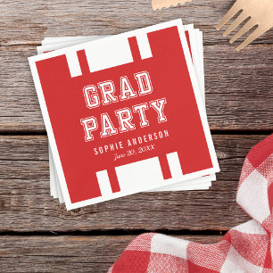 Studentfesten Redigerbar bakgrund Färg Varsity Pappersservett