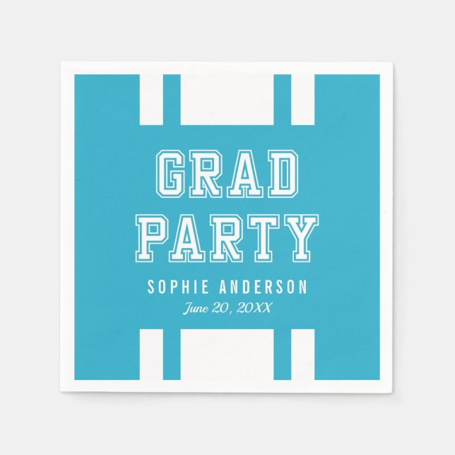 Studentfesten Redigerbar bakgrund Färg Varsity Pappersservett (Framsidan)