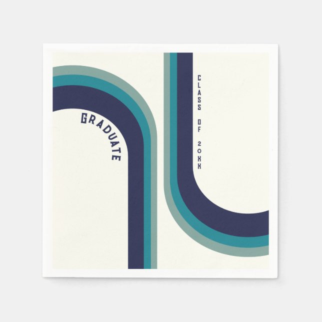 Studentfesten Retro Rainbow Arch Pappersservett (Framsidan)