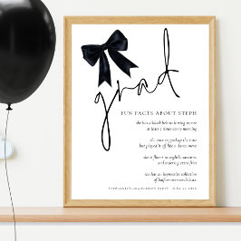 Studentfesten roligt Facts Grad Black Bow Poster
