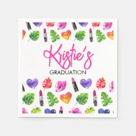 Studentfesten roligt Vibrant Watercolor Lipsticks Pappersservett