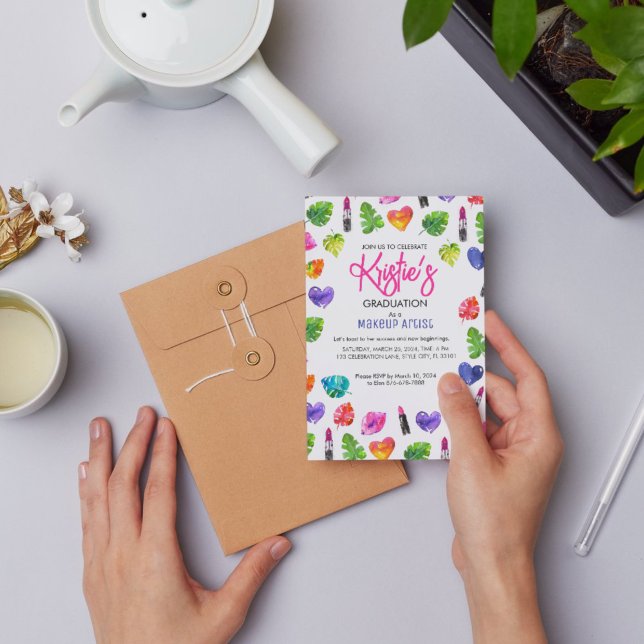 Studentfesten roligt Vibrant Watercolor Lipsticks Vykort (Skapare uppladdad)