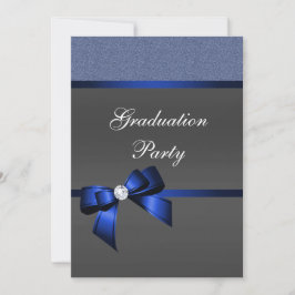 Studentfesten royal Blue & Black Inbjudningar