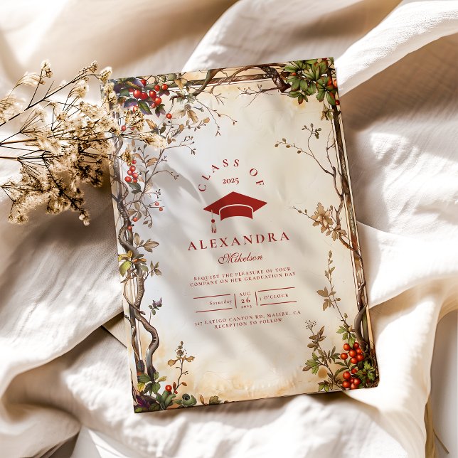 Studentfesten Rustic Wildblomma Inbjudningar (Skapare uppladdad)