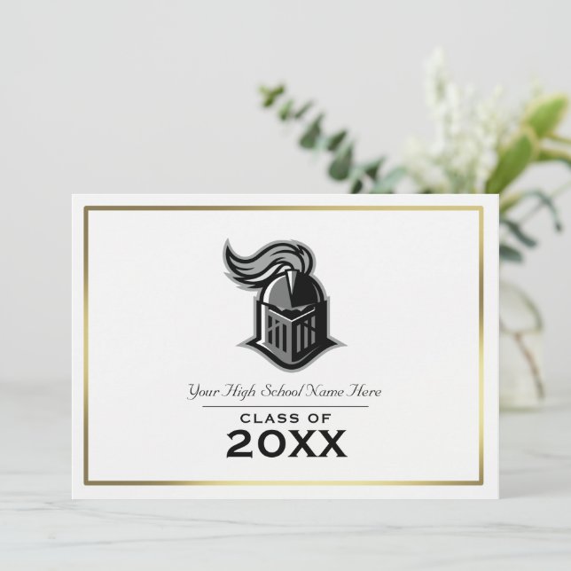 Studentfesten School Mascot Inbjudningar (Stående Fram)