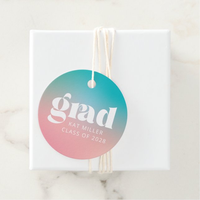 Studentfesten Sorbet Gradient Gåvor Etiketter (På plats)