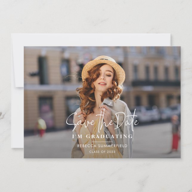 Studentfesten Spara datum i Grad Photo Meddelande (Framsida)