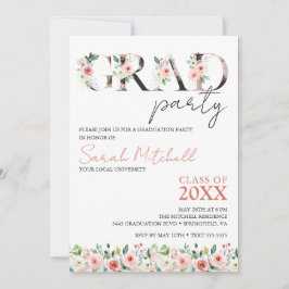 Studentfesten Svarta, Guld och Blommigt Inbjudningar