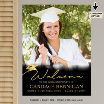 Studentfestens välkomstskript för svart Guld