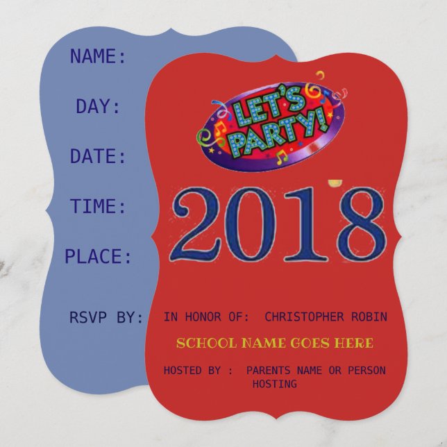 STUDENTFESTINBJUDAN INBJUDNINGAR (Fram/baksida)