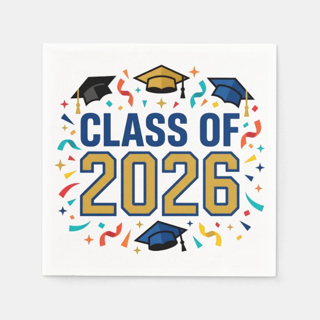 Studentfirande för årskull 2026 pappersservett (Framsidan)