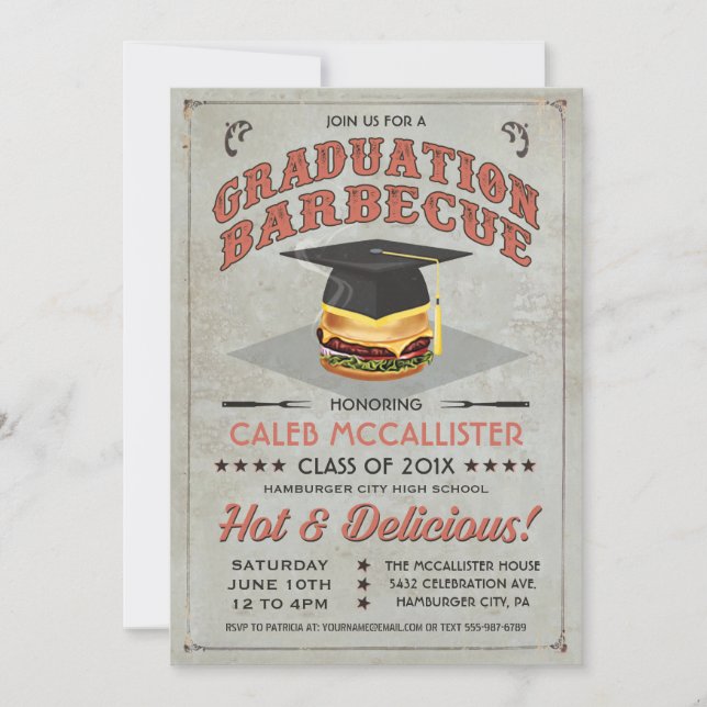 Studentkort | BBQ Party v.2 Inbjudningar (Framsida)