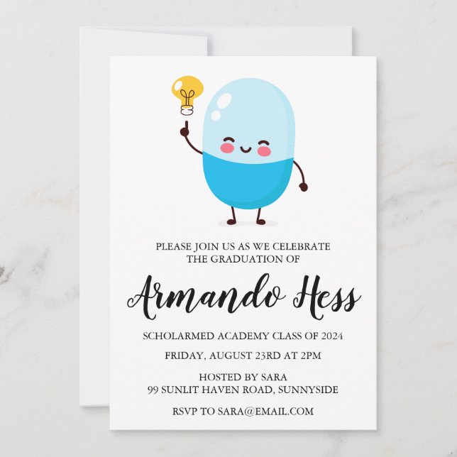 studentkort för apotek inbjudningar (Framsida)