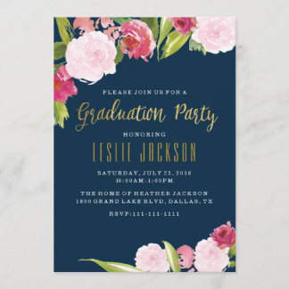 Studentkort - student - flottan och Guld Inbjudningar