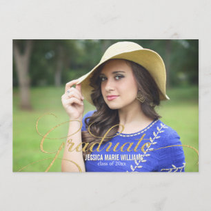 Studentkorten Elegant Glitter Inbjudningar