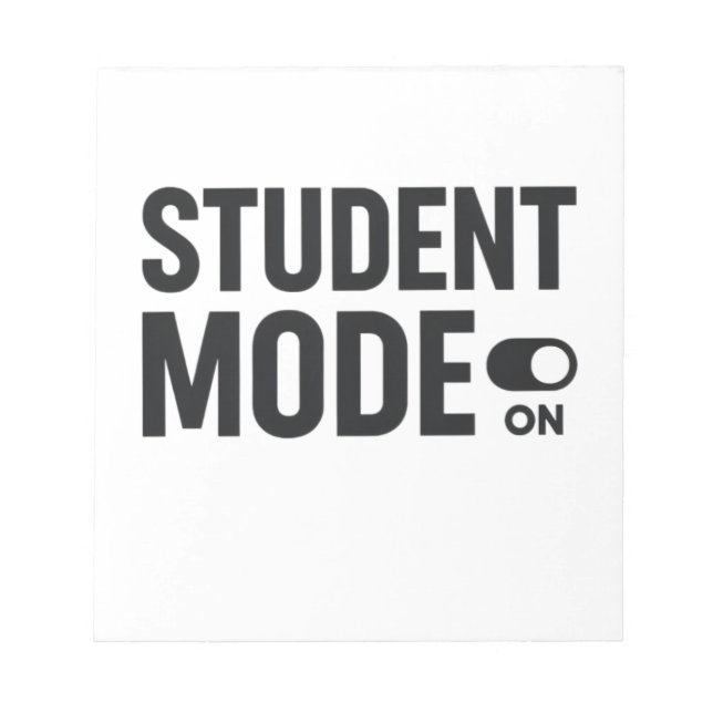 Studentläge På – Rolig Studiemotivation Anteckningsblock (Framsida)