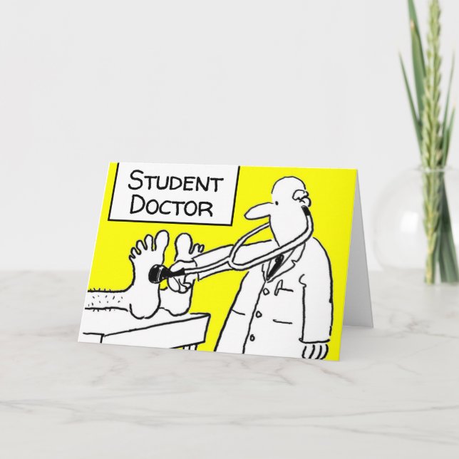 Studentläkare med stetoskop undersöker en patient kort (Framsida)
