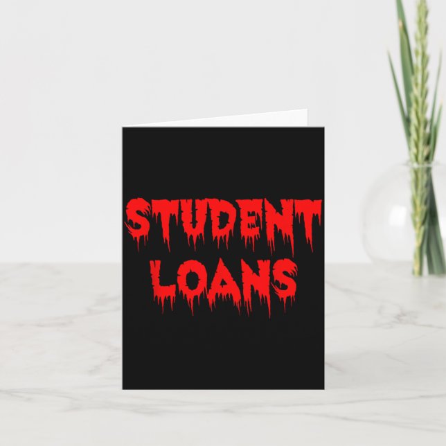 Studentlån - Roligt och läskigt Halloween Kort (Framsida)