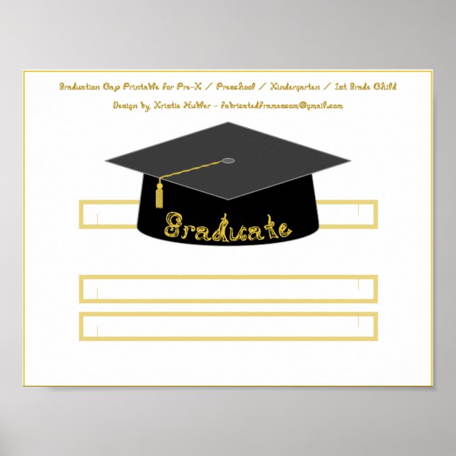 Studentmössa Black Papper Hat Guld Student Poster (Framsidan)