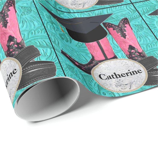 Studentmössa Cowboy Boots Bälte Anpassningsbar Buc Presentpapper (Rullad Hörn)