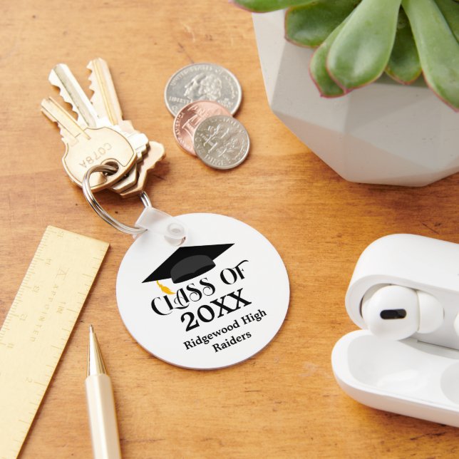 Studentmössa Din skola Namn Nyckelring (Skrivbord)