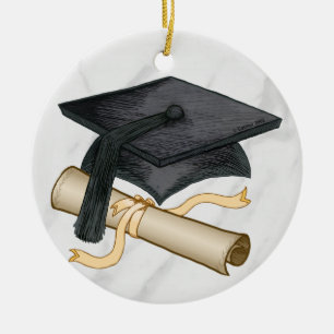 Studentmössa Diploma-prydnadsföremål Julgransprydnad Keramik