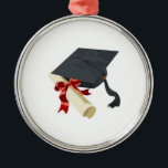 Studentmössa- & diplomprydnad julgransprydnad metall<br><div class="desc">Lock och diplom på prydnad</div>